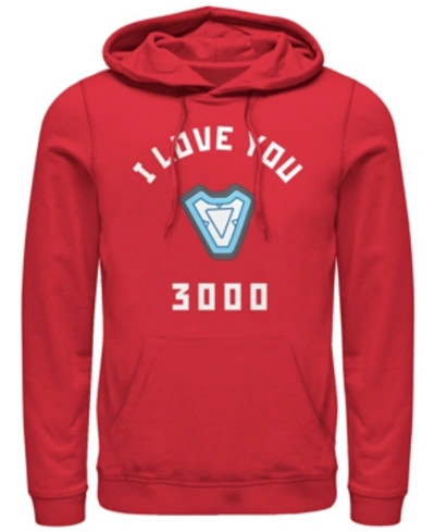Marvel Men's Avengers Endgame Core Reactor I Love You 3000, Pullover Hoodie In Red
