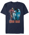 Marvel Men's Avengers Endgame Iron Man Side Profile, Short Sleeve T-shirt In Navy