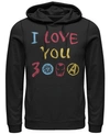 Marvel Men's Avengers Endgame Iron Man Hand Drawn I Love You 3000, Pullover Hoodie In Black
