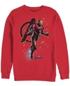 Marvel Men's Avengers Endgame Iron Man Geometric Particles, Crewneck Fleece In Red