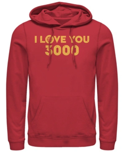 Marvel Men's Avengers Endgame Simple I Love You 3000 Iron Man, Pullover Hoodie In Red