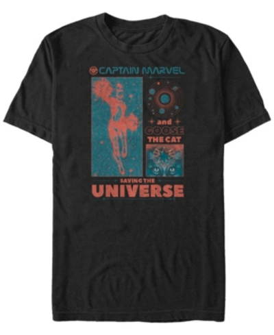 Marvel Men's Captain  Saving The Universe, Short Sleeve T-shirt In Black