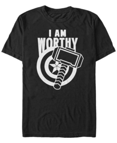 Marvel Men's Avengers Endgame I Am Worthy, Short Sleeve T-shirt In Black