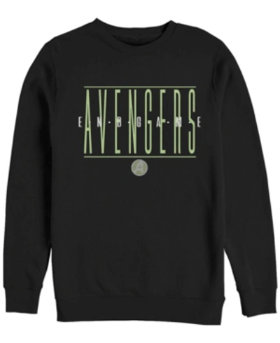 Marvel Men's Avengers Endgame Text Logo, Crewneck Fleece In Black