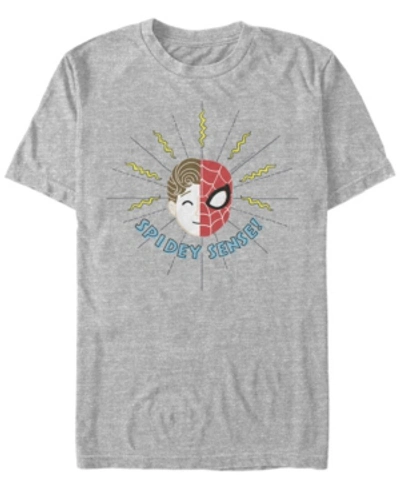 Marvel Men's Spider-man Far From Home Spidey Sense Face Off, Short Sleeve T-shirt In Athletic H
