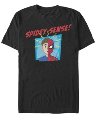 Marvel Men's Spider-man Far From Home Spidey Sense, Short Sleeve T-shirt In Black