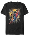 Marvel Men's Spider-man Far From Home Exploding Logo Action Pose, Short Sleeve T-shirt In Black