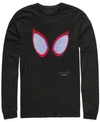 Marvel Men's Spider-man Into The Spider-verse Big Face, Long Sleeve T-shirt In Black