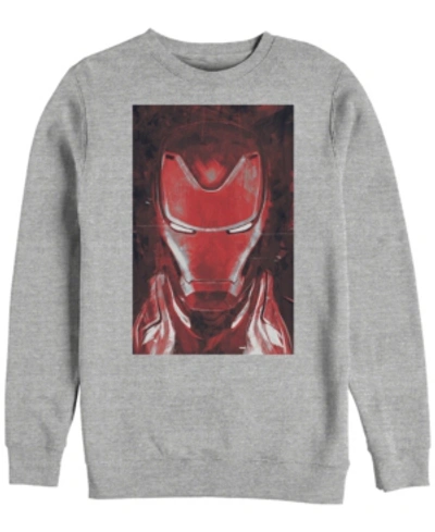 Marvel Men's Avengers Endgame Red Iron Man Poster, Crewneck Fleece In Athletic H