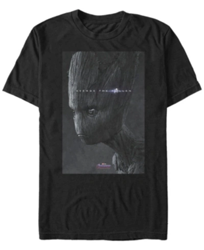 Marvel Men's Avengers Endgame Avenge The Fallen Groot Poster, Short Sleeve T-shirt In Black