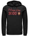 Marvel Men's Avengers Endgame Iron Man I Love You 3000 Text, Pullover Hoodie In Black