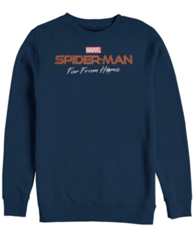 Marvel Men's Spider-man Far From Home, Crewneck Fleece In Navy