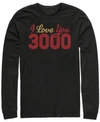 Marvel Men's Avengers Endgame I Love You 3000 Text, Long Sleeve T-shirt In Black