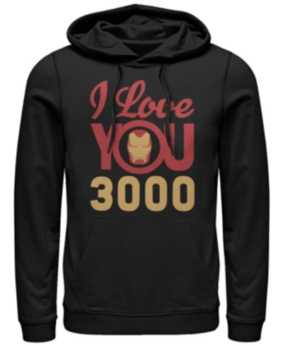 Marvel Men's Avengers Endgame Iron Man Face I Love You 3000, Pullover Hoodie In Black