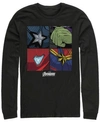 Marvel Men's Avengers Endgame Box Up Hero Logos, Long Sleeve T-shirt In Black