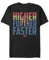 Marvel Men's Captain  Higher Further Faster Quote, Short Sleeve T-shirt In Black