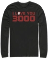 Marvel Men's Avengers Endgame I Love You 3000 Iron Man Helmet, Long Sleeve T-shirt In Black