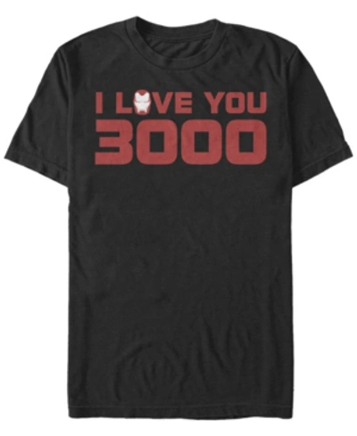 Marvel Men's Avengers Endgame I Love You 3000 Iron Man Helmet, Short Sleeve T-shirt In Black