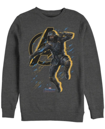 Marvel Men's Avengers Endgame Ronin Jump Action Pose, Crewneck Fleece In Charcoal H