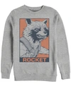Marvel Men's Avengers Endgame Rocket Pop Art Poster, Crewneck Fleece In Athletic H