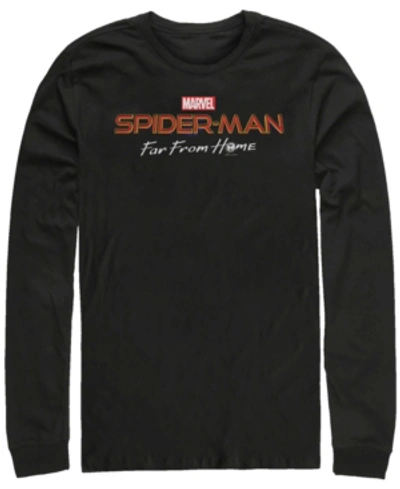 Marvel Men's Spider-man Far From Home Logo, Long Sleeve T-shirt In Black