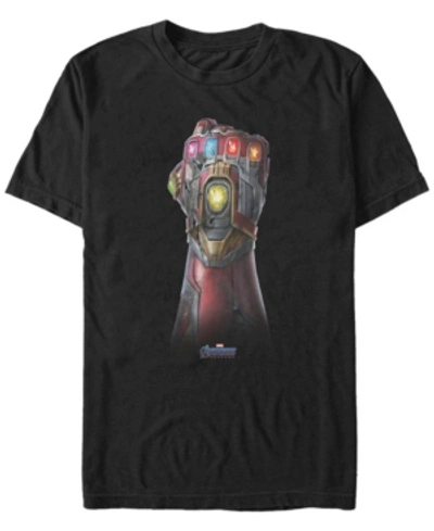 Marvel Men's Avengers Endgame Iron Man Gauntlet Up Close, Short Sleeve T-shirt In Black