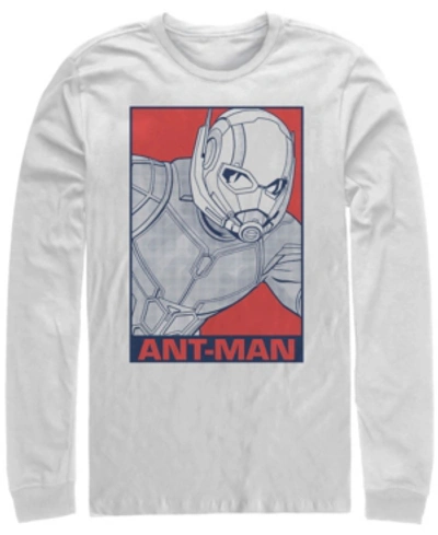 Marvel Men's Avengers Endgame Ant-man Pop Art Poster, Long Sleeve T-shirt In White