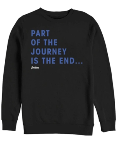Marvel Men's Avengers Endgame Part Of The Journey Is The End Quote, Crewneck Fleece In Black