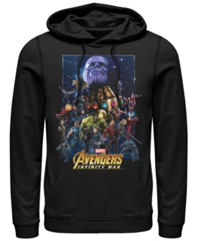 Marvel Men's Avengers Infinity War Big Face Thanos Poster, Pullover Hoodie In Black
