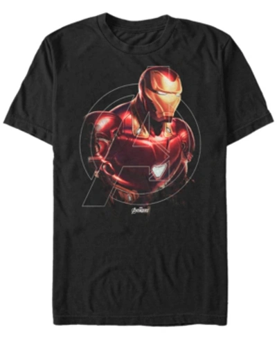Marvel Men's Avengers Endgame Iron Man Portrait, Short Sleeve T-shirt In Black