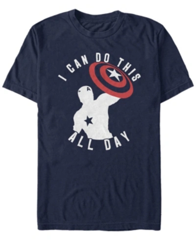 Marvel Men's Avengers Endgame Captain America I Can Do This All Day, Short Sleeve T-shirt In Navy