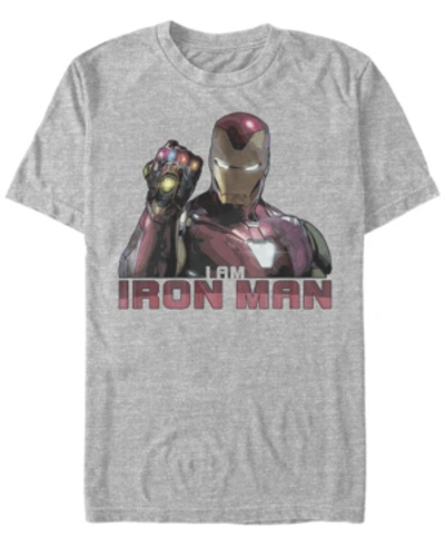 Marvel Men's Avengers Endgame I Am Iron Man Gauntlet, Short Sleeve T-shirt In Athletic H