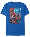 Marvel Men's Spider-man Far From Home Mysterio Mash Up, Short Sleeve T-shirt In Royal