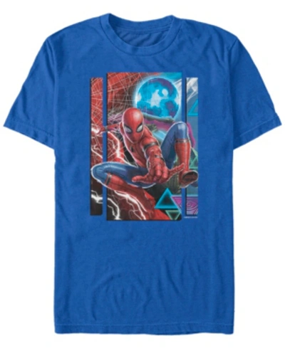 Marvel Men's Spider-man Far From Home Mysterio Mash Up, Short Sleeve T-shirt In Royal
