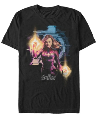 Marvel Men's Avengers Endgame Captain  Action Portrait, Short Sleeve T-shirt In Black