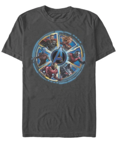 Marvel Men's Avengers Endgame Wheel Of Heros, Short Sleeve T-shirt In Charcoal