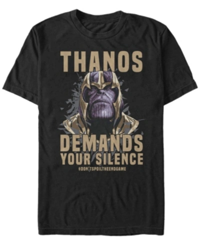 Marvel Men's Avengers Endgame Thanos Demands Silence, Short Sleeve T-shirt In Black