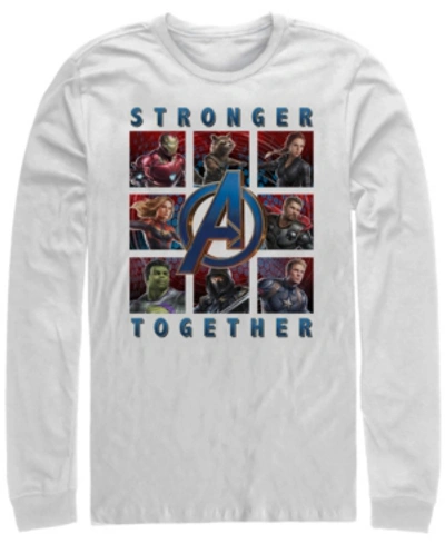 Marvel Men's Avengers Endgame Stronger Together Boxes, Long Sleeve T-shirt In White