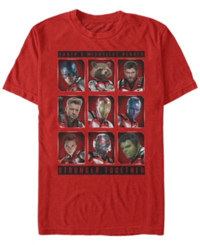 Marvel Men's Avengers Endgame Earth's Mightiest Heroes, Short Sleeve T-shirt In Red