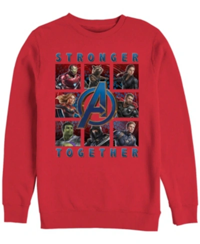 Marvel Men's Avengers Endgame Stronger Together Boxes, Crewneck Fleece In Red