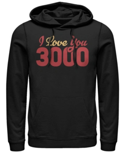 Marvel Men's Avengers Endgame I Love You 3000 Text, Pullover Hoodie In Black