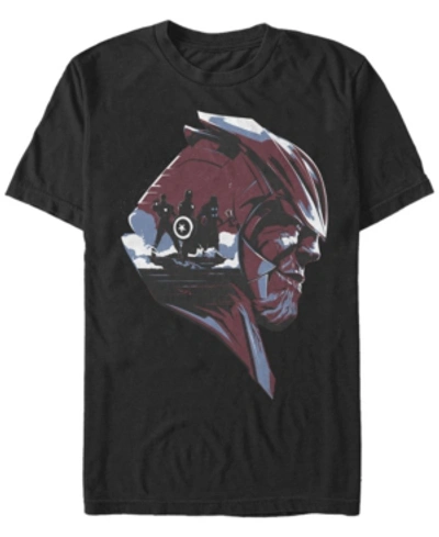 Marvel Men's Avengers Endgame Thanos Helmet Scene, Short Sleeve T-shirt In Black