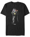 Marvel Men's Avengers Endgame Grayscale Gauntlet, Short Sleeve T-shirt In Black