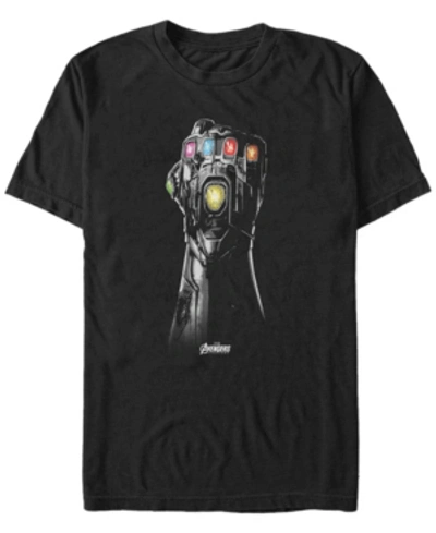 Marvel Men's Avengers Endgame Grayscale Gauntlet, Short Sleeve T-shirt In Black