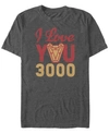 Marvel Men's Avengers Endgame I Love You 300 Arc Reactor, Short Sleeve T-shirt In Charcoal H