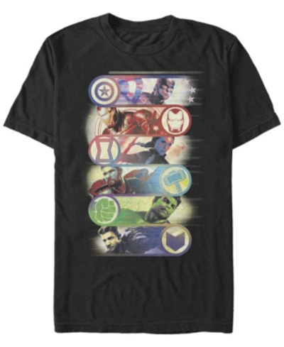 Marvel Men's Avengers Endgame Hero Icons, Short Sleeve T-shirt In Black