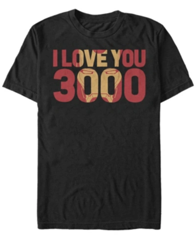 Marvel Men's Avengers Endgame I Love You 3000 Iron Man, Short Sleeve T-shirt In Black