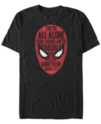 Marvel Men's Spider-man Far From Home Big Face Quotes, Short Sleeve T-shirt In Black