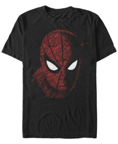 Marvel Men's Spider Man Far From Home Tech Big Face, Short Sleeve T-shirt In Black