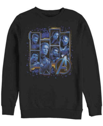 Marvel Men's Avengers Endgame Box Up Portraits, Crewneck Fleece In Black